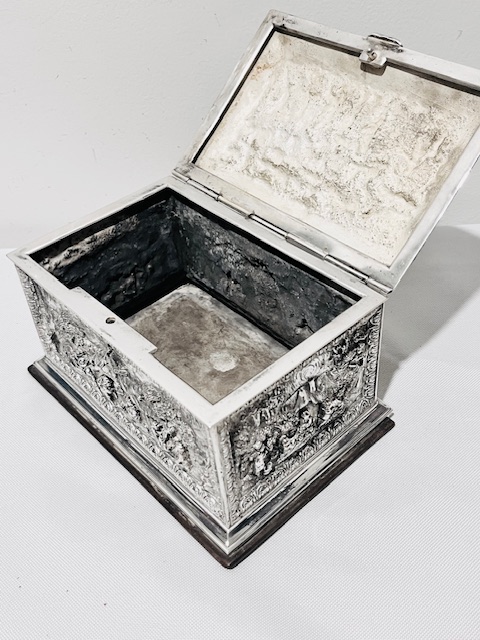 Elaborate Antique Silver Plated Electrotype Box