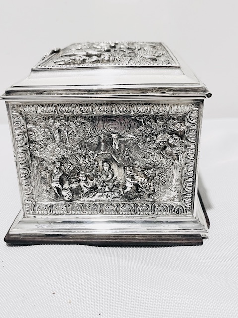 Elaborate Antique Silver Plated Electrotype Box