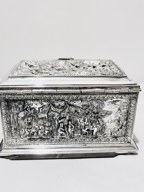 Elaborate Antique Silver Plated Electrotype Box