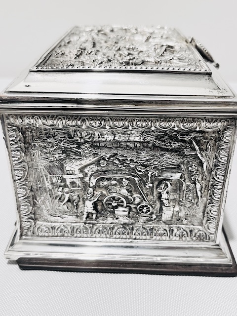 Elaborate Antique Silver Plated Electrotype Box