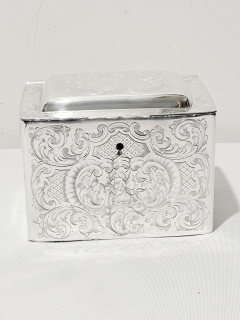 Antique Elkington & Company Rectangular Silver Plated Tea Caddy