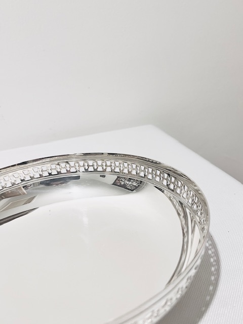 Usual Antique Silver Plated Two Tier Cake Stand