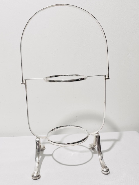 Usual Antique Silver Plated Two Tier Cake Stand