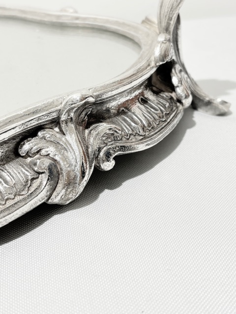 Antique Silver Plated Mirror Plateau or Jardiniere Base