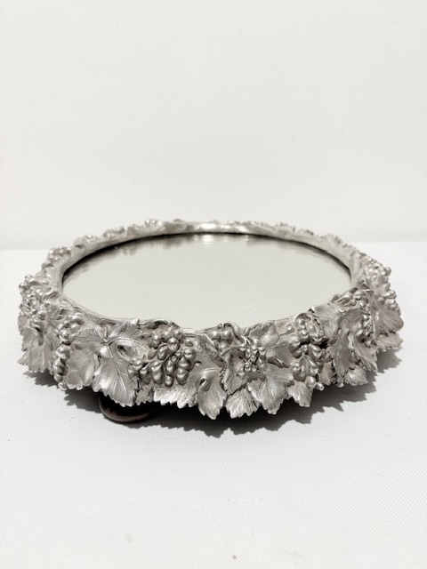 Antique Silver Plated Mirror Plateau or Table Centrepiece Base