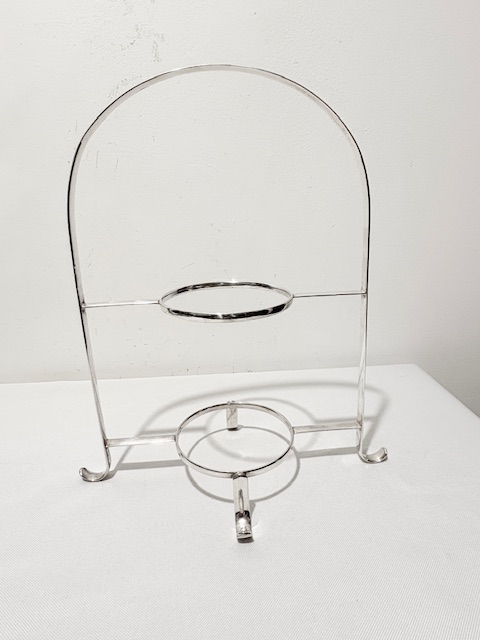 Vintage Silver Plated Cake Stand with Two Tiers and Removable Plates