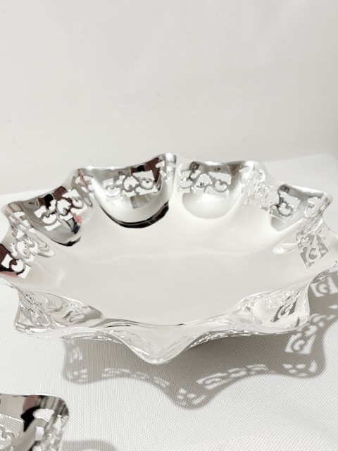 Antique Silver Plated Three Tier Cake Stand on 4 Curled Feet