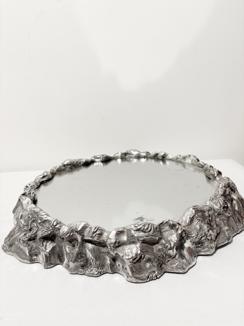Antique Silver Plated Elkington Centrepiece Mirrored Plateau