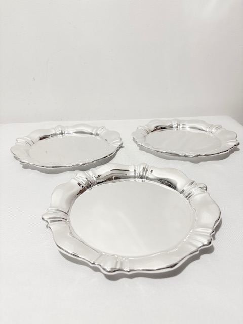 Antique Silver Plated Three Tier Cake Stand with Original Removable Plates
