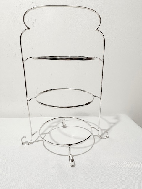 Vintage Silver Plated Cake Stand with Removable Plates Having Raised Edges
