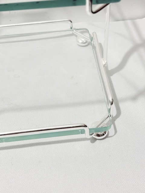 Vintage Silver Plated and Glass Two Tier Cake Stand Vintage Silver Plated and Glass Two Tier Cake Stand