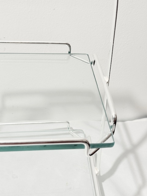 Vintage Silver Plated and Glass Two Tier Cake Stand Vintage Silver Plated and Glass Two Tier Cake Stand