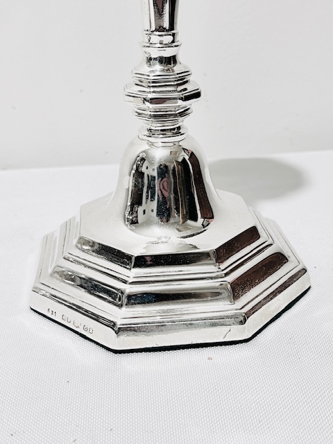 Pair of Antique Davis & Sons of Glasgow Silver Plated Candlesticks