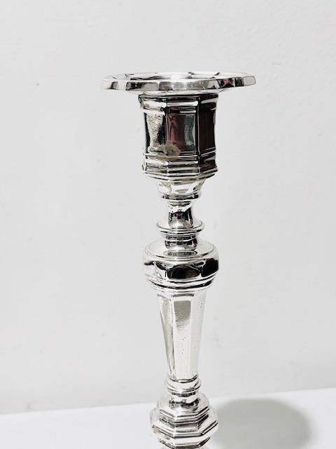 Pair of Antique Davis & Sons of Glasgow Silver Plated Candlesticks