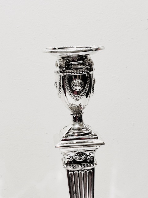 Charming Pair of Antique Silver Plated Candlesticks