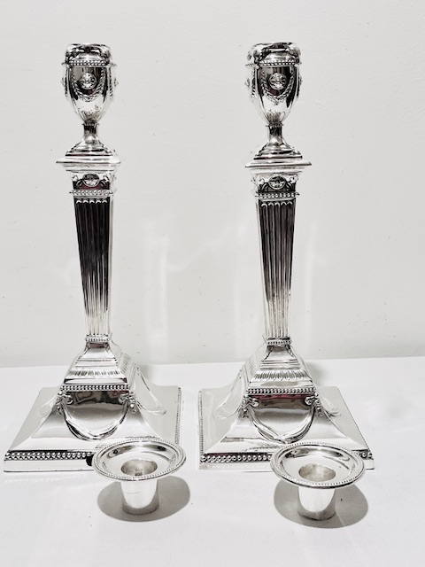 Charming Pair of Antique Silver Plated Candlesticks