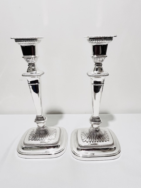 Pair of Antique Silver Plated Three Light Candelabra