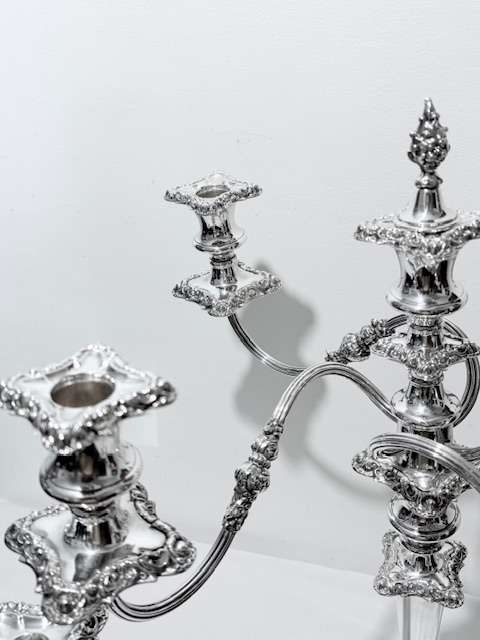 Antique Silver Plated Candelabra Suite Antique Silver Plated Candelabra Suite