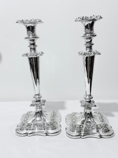 Antique Silver Plated Candelabra Suite Antique Silver Plated Candelabra Suite