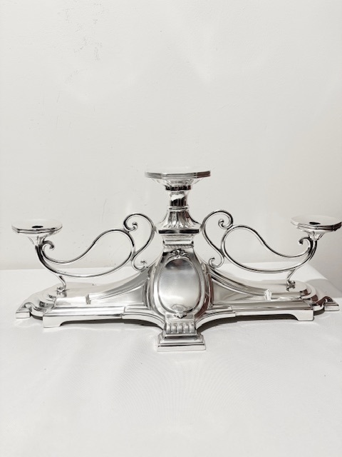 Antique Silver Plated Candelabra Centrepiece in the Art Nouveau Fashion
