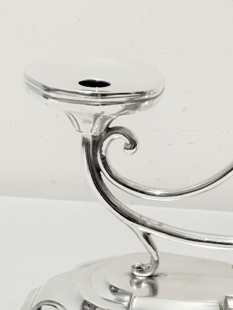 Antique Silver Plated Candelabra Centrepiece in the Art Nouveau Fashion Antique Silver Plated Candelabra Centrepiece in the Art Nouveau Fashion