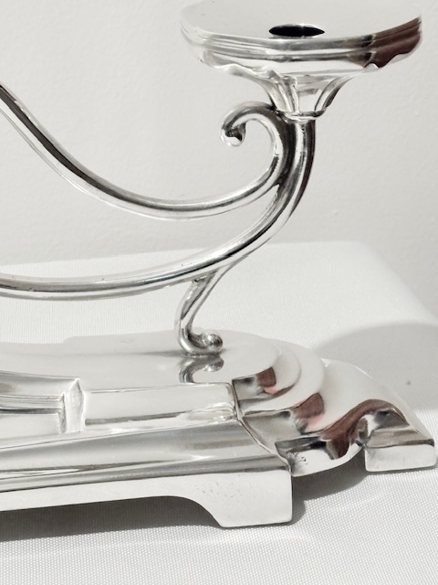 Antique Silver Plated Candelabra Centrepiece in the Art Nouveau Fashion Antique Silver Plated Candelabra Centrepiece in the Art Nouveau Fashion