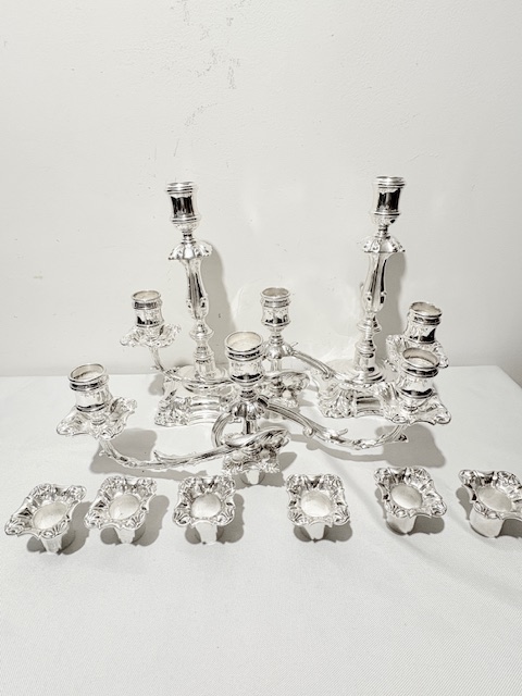 Handsome Pair of Elkington & Co Antique Silver Plated Candelabra
