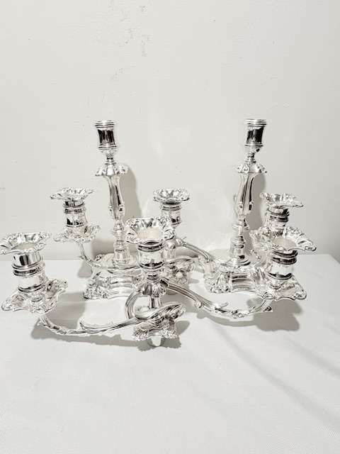 Handsome Pair of Elkington & Co Antique Silver Plated Candelabra