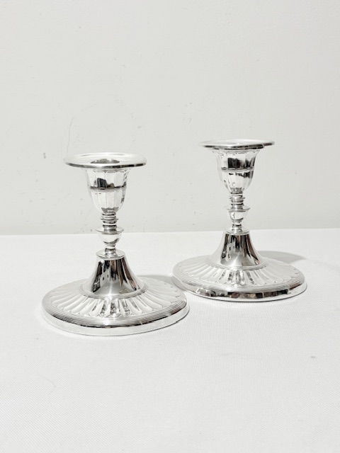 Charming Pair of Antique Silver Plated Candlesticks