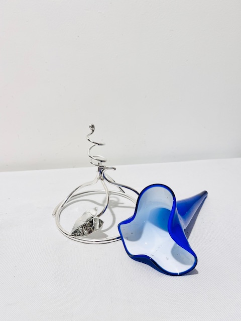 Vintage Silver Plated and Ceramic Flower Vase