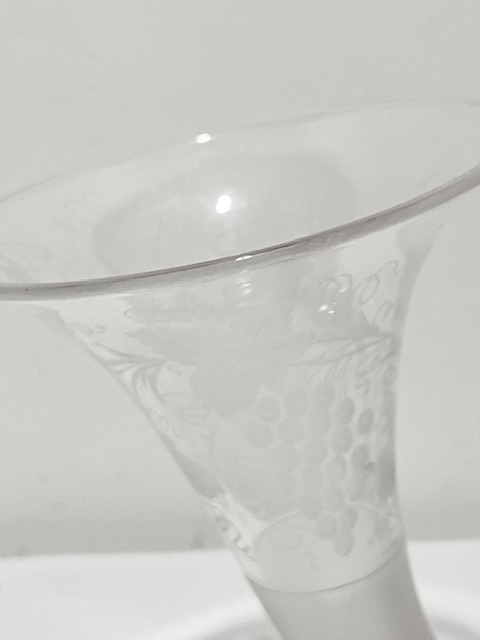 Antique Silver Plated and Glass Flower Vase on Cream Marble Base