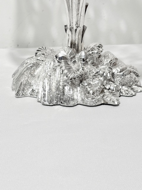 Antique Silver Plated and Cut Glass Centrepiece on a Rocky Base