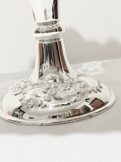 Antique Silver Plated Comport on Tall Pedestal Base Antique Silver Plated Comport on Tall Pedestal Base