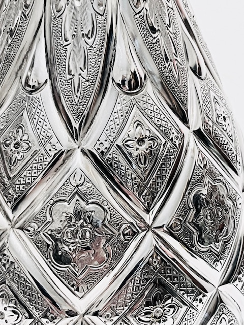 Handsome Antique Silver Plated Claret Jug with Acorn Finial Handsome Antique Silver Plated Claret Jug with Acorn Finial