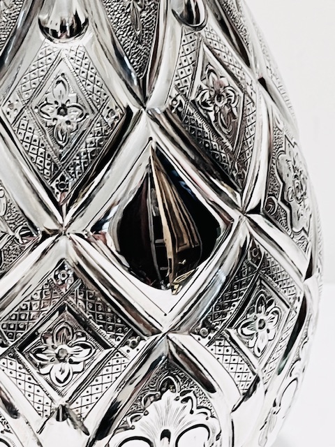 Handsome Antique Silver Plated Claret Jug with Acorn Finial Handsome Antique Silver Plated Claret Jug with Acorn Finial