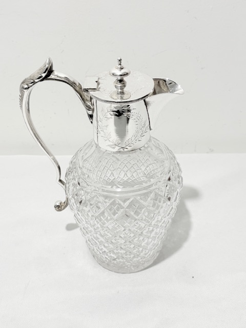 Antique Silver Plated and Cut Glass Claret or Port Jug