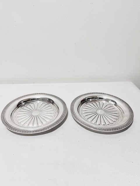 Pair of Antique Silver Plated Wine Coasters by Christofle Pair of Antique Silver Plated Wine Coasters by Christofle