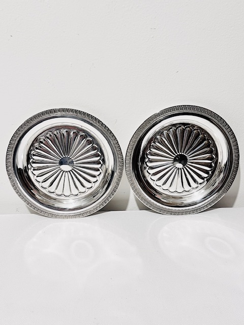 Pair of Antique Silver Plated Wine Coasters by Christofle Pair of Antique Silver Plated Wine Coasters by Christofle