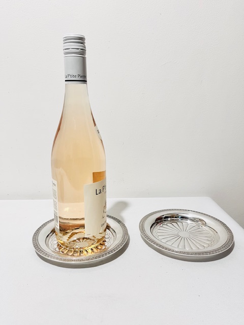 Pair of Antique Silver Plated Wine Coasters by Christofle
