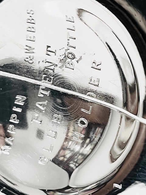 Antique Silver Plated Wine Bottle Holder with Curved Handle