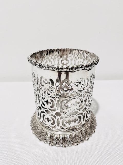 Antique Silver Plated Wine Bottle Coaster Sleeve