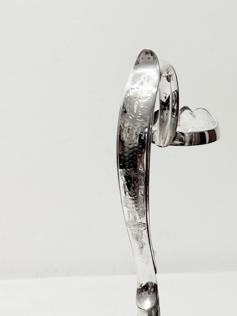 Antique Silver Plated Wine or Port Bottle Holder with Pierced Gallery