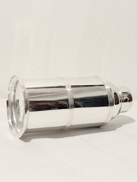 Antique Silver Plated Cylindrical Body Cocktail Shaker