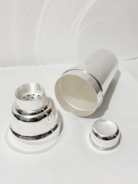 Antique Silver Plated Three Piece Cocktail Shaker