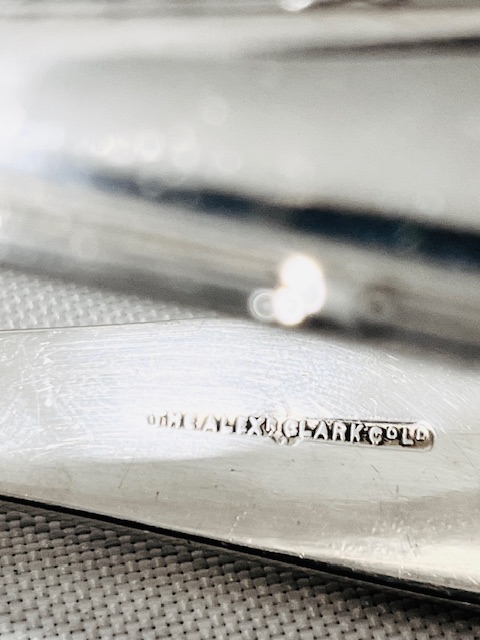 Antique Silver Plated Asparagus Tongs with Ribbon & Reed Decoration