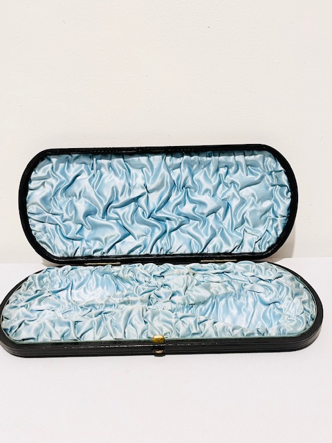 Boxed Pair of Antique Silver Plated Berry, Fruit Serving or Dessert Spoons