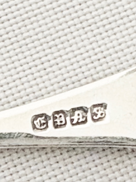 Boxed Antique Silver Plated Set of Six Teaspoons and Sugar Tongs