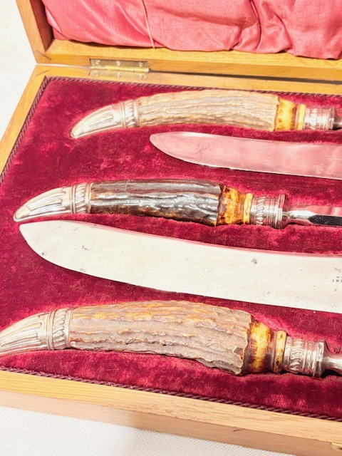 Antique Boxed Silver Plated Meat Carving Set