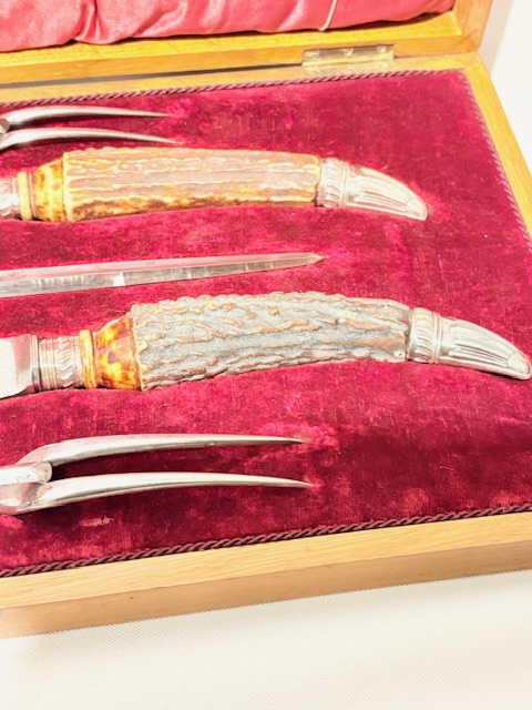 Antique Boxed Silver Plated Meat Carving Set