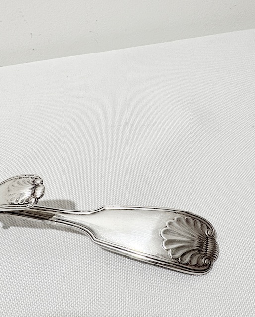 Antique Pair of Kings Pattern Asparagus Tongs